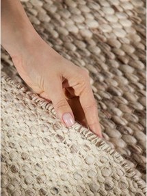 Бежов/в естествен цвят ръчно изработен вълнен кръгъл килим ø 160 cm Lyon Beans – Elle Decoration