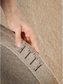 Ръчно изработен вълнен кръгъл килим в естествен цвят ø 200 cm Puristic Knots – Elle Decoration