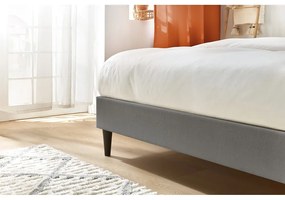 Антрацитно тапицирано двойно легло с решетка 160x200 cm Rory - Bobochic Paris