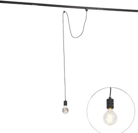 Висяща лампа с релсова окачване черна - Cavalux