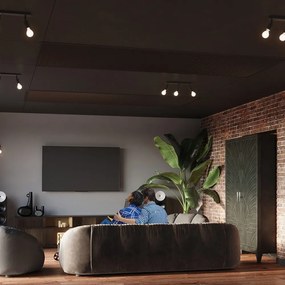 Черно метално осветително тяло за таван ø 6 cm Brando – Sollux