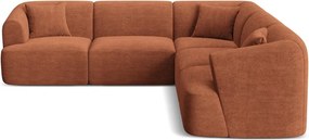 Теракотен ъглов диван от рипсено кадифе Campi – Cosmopolitan Design