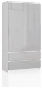 шкаф ARIVA S90, 90x180x51, Бял/металик гланц