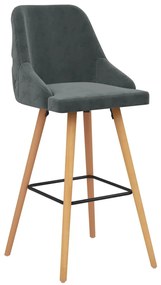 289555 vidaXL Бар табуретки, 2 бр, тъмносиви, кадифе