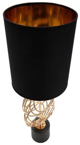 Настолна лампа с текстилен абажур в черно и златисто (височина 58,5 cm) Circly - Mauro Ferretti