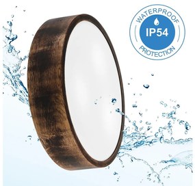 Окачено осветително тяло за баня OAK SMOKY 3xE27/15W/230V IP54, 37,5 см, дъб/каф