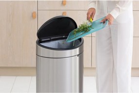 Кош за боклук Brabantia Touch Bin New 650532, 40 л, Безшумно и плавно затваряне, Плосък гръб, Инокс/мат