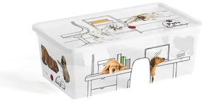 Бяла пластмасова кутия за съхранение с капак 34x19x12 cm C Box Style – KIS