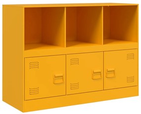 841790 vidaXL Бюфет, горчица жълто, 99x39x73 см, стомана