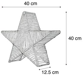 Коледна подова лампа кафява 40см с LED IP54 акумулаторна - Sisine