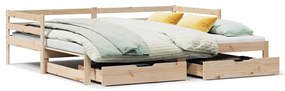 3302148 vidaXL Дневно легло с уширение и чекмеджета, без матрак, 80x200 см