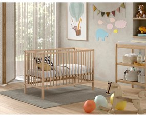 Детско креватче от масивен бор в естествен цвят 60x120 cm DINO – Vipack