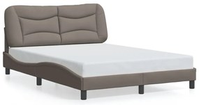 3207776 vidaXL Рамка за легло без матрак, таупе, 140x200 см плат