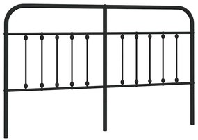 352614 vidaXL Метална резервна табла за легло, черна, 180 см