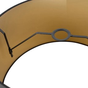 Абажур от памук черен 45/50/28 със златен интериор