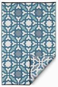 Синьо-сив двустранен килим за открито, изработен от рециклирана пластмаса , 150 x 240 cm Seville - Fab Hab