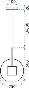 Пендел Black/Loft APP558-1CP 25cm