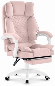 Ергономичен офис стол HC-1031 с поставка за крака - розов