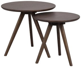 Кръгла странична масичка с дъбов плот ø 50 cm Yumi – Rowico