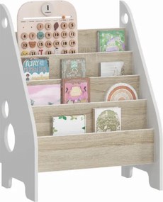 Практична Монтесори етажерка за деца - сонома + бяло