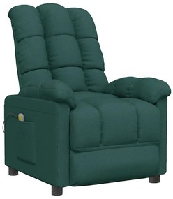 342739 vidaXL Масажен стол, тъмнозелен, текстил