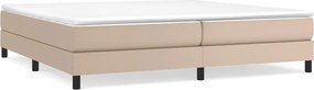 3120723 vidaXL Рамка за легло с пружини, капучино, 200x200 см, изкуствена кожа