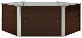 45710 vidaXL Повдигната леха, кафява, 129x129x46 см, поцинкована стомана