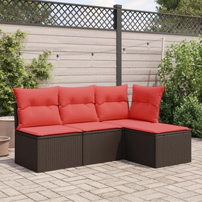 366229 vidaXL Градински стол с възглавница, кафяв, 55x55x37 см, полиратан