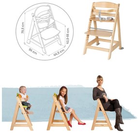 Стол за хранене в светлозелен и естествен цвят Style Born Up 2in1 – Roba