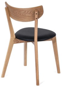 Дъбов трапезен стол с черна седалка Arch - Bonami Essentials