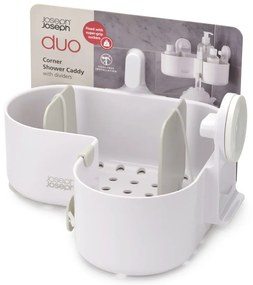 Бял пластмасов рафт за баня без пробиване/ъглов Duo – Joseph Joseph