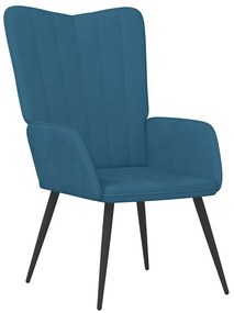 327687 vidaXL Релаксиращ стол, син, кадифе