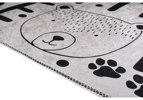 Черно-бял детски килим подходящ за пране 100x160 cm Little Bear – Vitaus