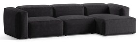 Тъмносив ъглов диван от рипсено кадифе (десен ъгъл) Bergano – Cosmopolitan Design