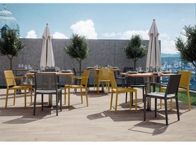 Жълт пластмасов градински стол Grid – Rojaplast