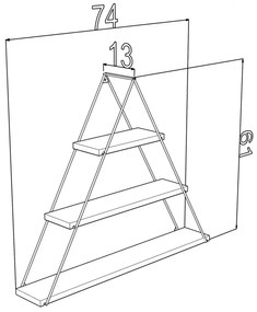 Рафт пирамида HM9184.03 цвят натурал-хром
