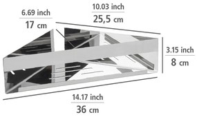 Ъглов самозалепващ рафт за баня от неръждаема стомана в лъскаво сребристо Genova – Wenko