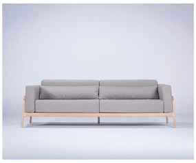 Сив диван с масивна дъбова конструкция , 240 см Fawn - Gazzda