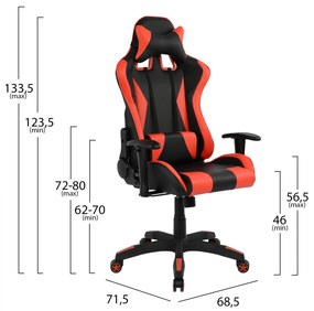 Геймърски стол HM1062.01 черно-червен цвят