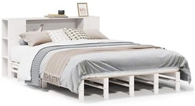 3323876 vidaXL Легло с етажерка за книги, без матрак, 140x200 см, дърво масив