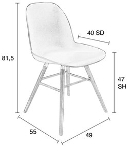 Бежови трапезни столове в комплект от 2 броя Albert - Zuiver