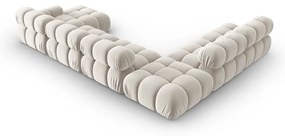 Бежов кадифен модулен ъглов диван (ляв ъгъл/U форма) Bellis – Micadoni