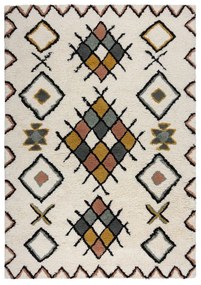 Кремав ръчно изработен вълнен килим 120x170 cm Moroccan Midar – Flair Rugs