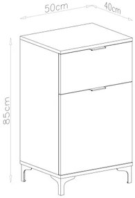 Скрин ЛАНА K-50S Дъб Артисан - СТОЯЩ ШКАФ С ЧЕКМЕДЖЕ