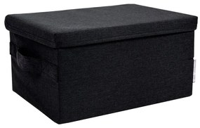 Черна текстилна кутия за съхранение с капак 35x26x19 cm Soft Storage – Bigso