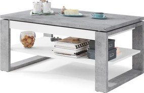 НУО Бетон Милениум/Бял мат -МОДЕРНА ХОЛНА МАСА С ПОВДИГАЩ СЕ ПЛОТ