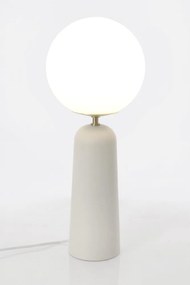 Бяла метална настолна лампа със стъклен абажур (височина 51 cm) Delphine – Bizzotto