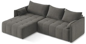 Тъмносив разтегателен ъглов диван с място за съхранение (ляв ъгъл) Moku – Makamii