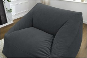 Тъмносив пуф от рипсено кадифе Lilibet – Bobochic Paris