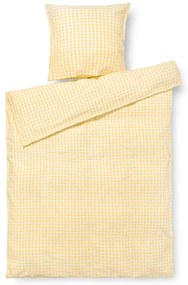 Жълто и бяло крепирано спално бельо за единично легло 140x200 cm Bæk&Bølge - JUNA